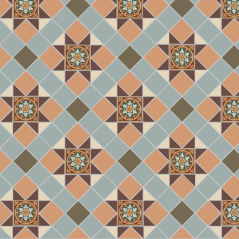 Blenheim Brown, Buff, Green, Grey & White with Livingstone Green on Buff