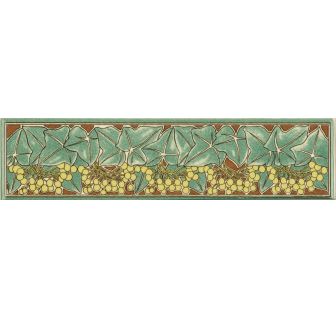 Alphonse Mucha Ivy Quarter Tile on Colonial White