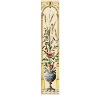 Poppy And Wheatsheaf 5-Tile Set On Colonial White